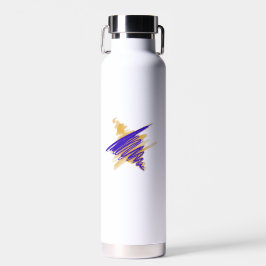 Watercolor Star von David in Gold Wasserflasche Trinkflasche