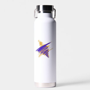 Watercolor Star von David in Gold Wasserflasche Trinkflasche