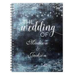 Watercolor Starry Night Celestial Wedding Planner Notizblock