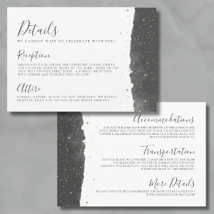 Watercolor Starry Night Details Celestie Hochzeit Begleitkarte