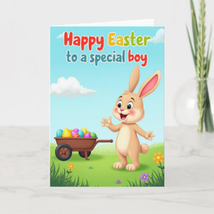 Watercolor-Stil Frohe Ostern Jungen Karte