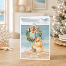 Watercolor-Strand-Sandmann-Surfboard-Weihnachten