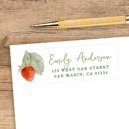 Watercolor Strawberry  Baby Shower Return Address