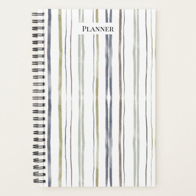Watercolor Streifen Planner - Blau Planer (Vorderseite)