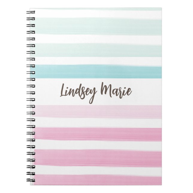 Watercolor Stripes-Notebook Notizblock (Vorderseite)