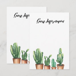 Watercolor Sukkulare Typografie Gastinformation Begleitkarte