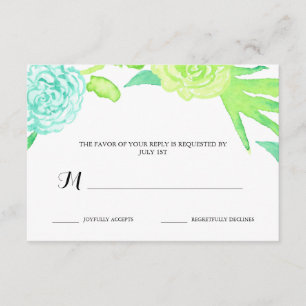 Watercolor Summer Blume Wedding RSVP