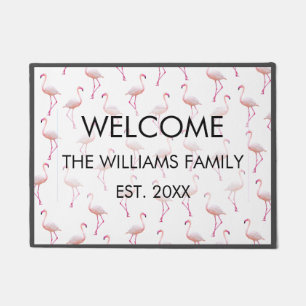 Watercolor Summer Flamingo Pattern Fußmatte