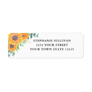 Watercolor Sunflower Eucalyptus Anschrift