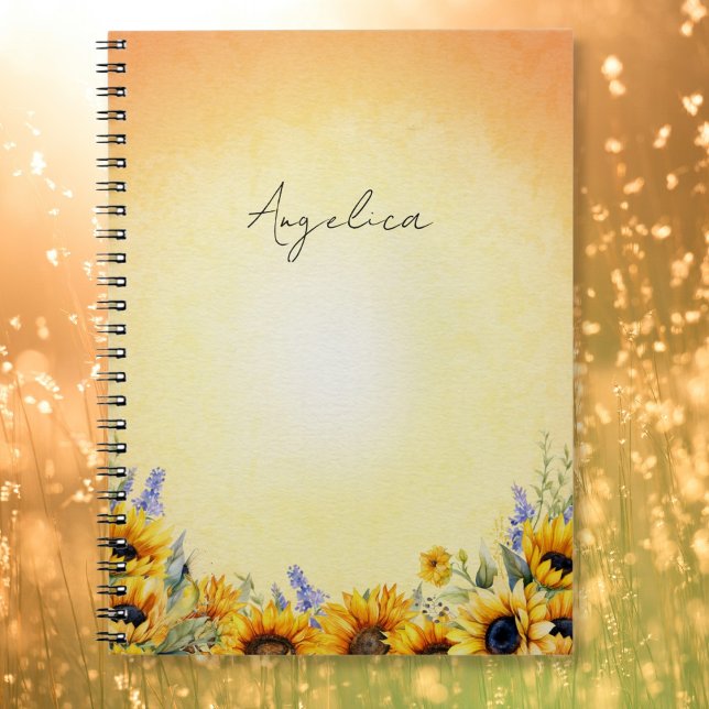 Watercolor Sunflower Notebook Notizblock (Von Creator hochgeladen)