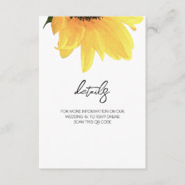 Watercolor Sunflowers Minimalist Elegant Wedding Begleitkarte