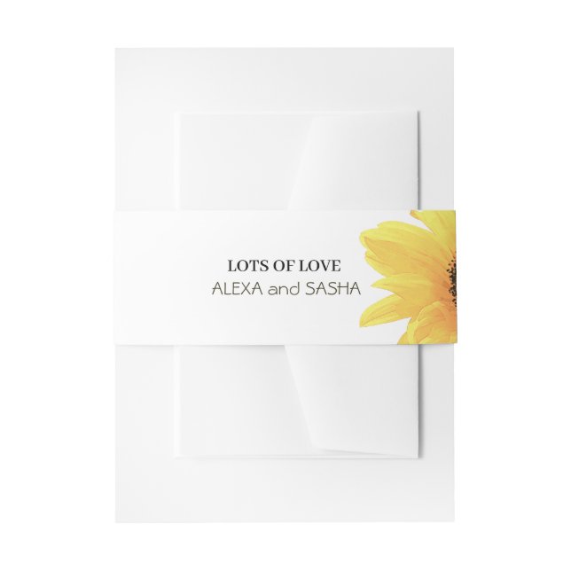 Watercolor Sunflowers Wedding Thank You Card Einladungsbanderole (Vorderseite Beispiel)