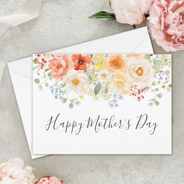 Watercolor Sunny Floral Mother's Day Karte (Von Creator hochgeladen)