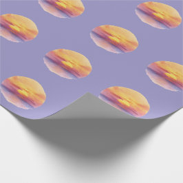 Watercolor Sunset Ocean Horizon Aesthetic Round St Geschenkpapier