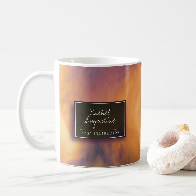 Watercolor Sunset Sky Yoga Mediator Kaffeetasse (Mit Donut)