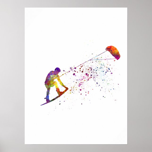 watercolor surfer poster (Vorne)