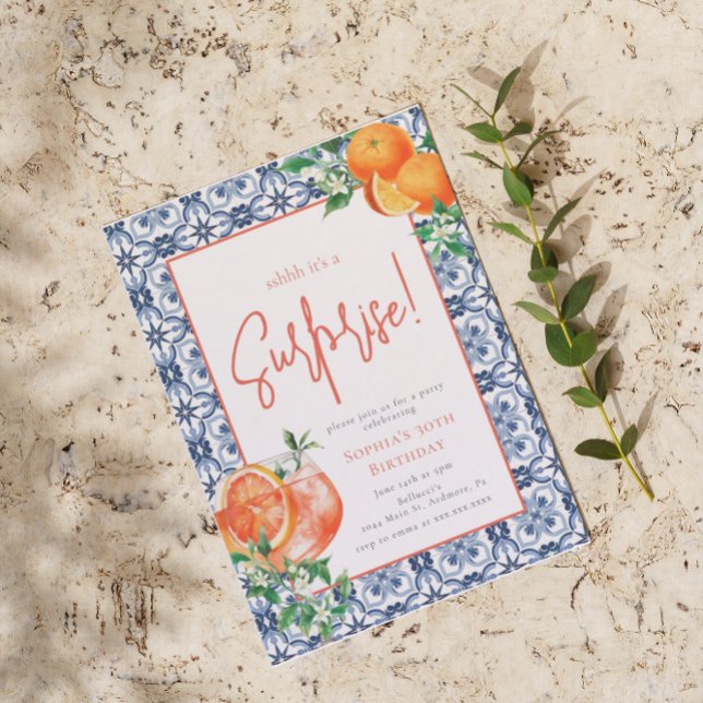 Watercolor Surprise Any Year Spritz  Birthday Einladung (Von Creator hochgeladen)