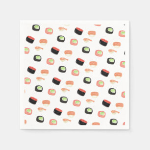 Watercolor Sushi Party Hibachi Sushi Serviette