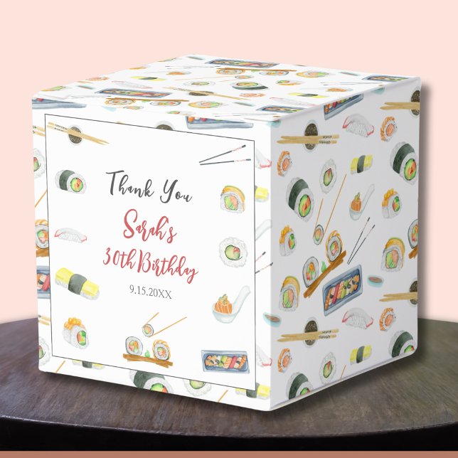 Watercolor Sushi und Sashimi Vielen Dank Geschenkschachtel (Von Creator hochgeladen)