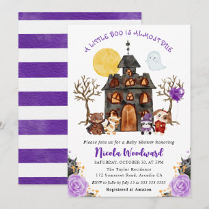 Watercolor-Süßigkeiten oder Saures Halloween-Baby- Einladung