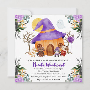 Watercolor-Süßigkeiten oder Saures Halloween-Baby- Einladung