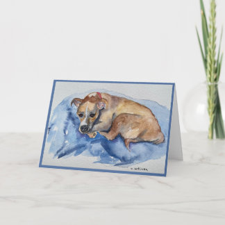 watercolor sweet rescue pup Folded Greeting Card Karte