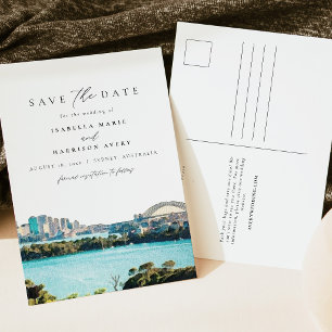 Watercolor Sydney Australien Skyline Zielort Postkarte