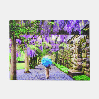Watercolor-Szene der Wisteria Fußmatte