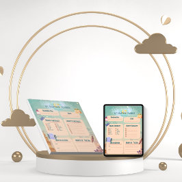 Watercolor Täglicher Ramadan Aktivitätsplaner Notizblock