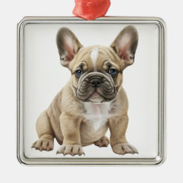 WATERCOLOR TAN FRENCH BULLDOG DOG ORNAMENT AUS METALL