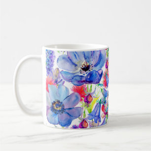 Watercolor-Tapete für wild lebende Blume Kaffeetasse
