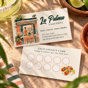 Watercolor-Taqueria-Tacostand Al Pastor Treuekarte