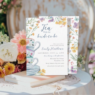 Watercolor Tea with the Bride-to-be Wildflower Einladung
