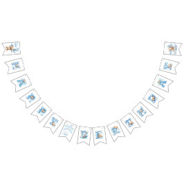 Watercolor Teddy Bear Aviator Happy Birthday Wimpelkette