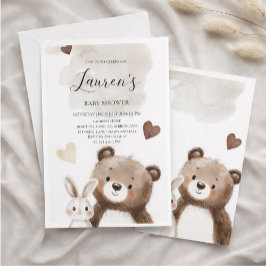 Watercolor Teddy Bear Baby Shower Invitation  Einladung