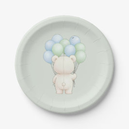 Watercolor Teddy Bear Balloons Baby Shower Paper P Pappteller