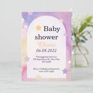 Watercolor Teddy Bear Hot Air Balloon Baby Shower Einladung