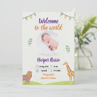 Watercolor Teddy Bear Hot Air Balloon Baby Shower Einladung