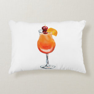 Watercolor Tequila Sunrise Cocktail Zierkissen