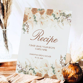 Watercolor Terracotta Floral Recipe Station Sockelschild