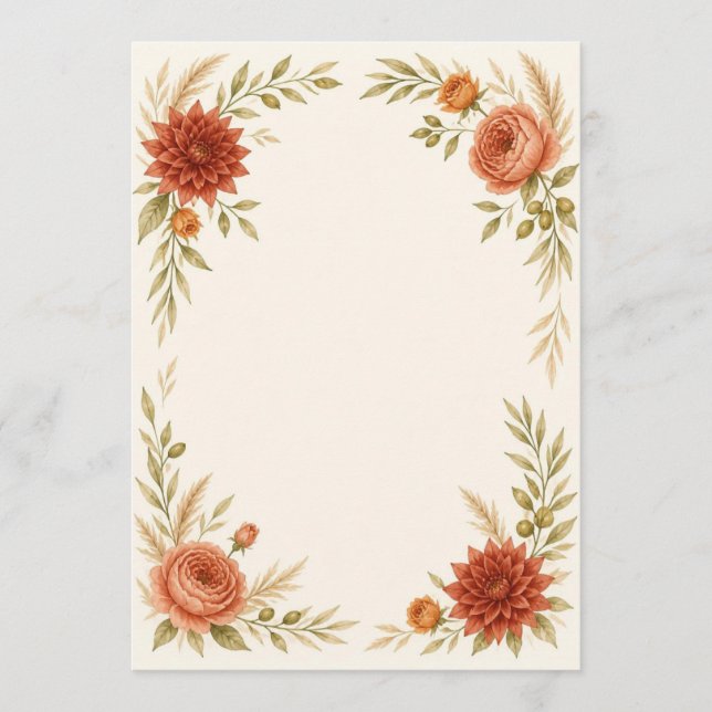 Watercolor Terracotta Wedding Program Programm (Vorderseite)