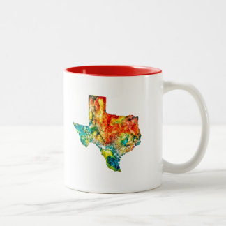 Watercolor-Texas-Kaffee-Tasse Zweifarbige Tasse