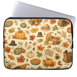 Watercolor Thanksgiving-Muster Laptopschutzhülle