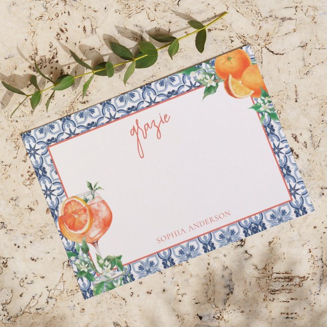 Watercolor That's Amore Spritz Bridal Shower Dankeskarte (Von Creator hochgeladen)
