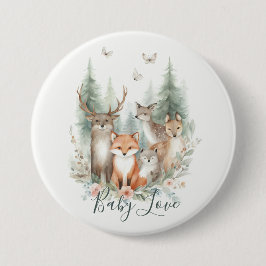 Watercolor-Tiere in Holz Button