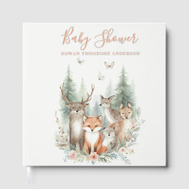 Watercolor-Tiere in Holz Gästebuch