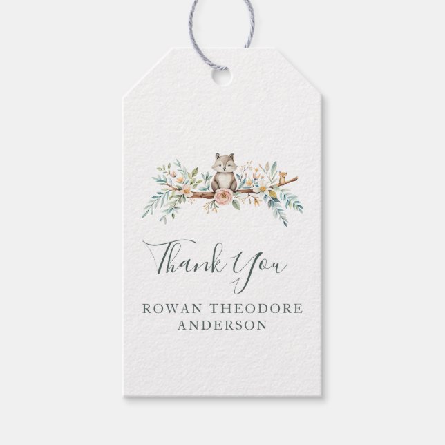 Watercolor-Tiere in Holz Geschenkanhänger (Vorderseite)