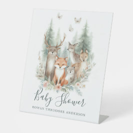 Watercolor-Tiere in Holz Sockelschild