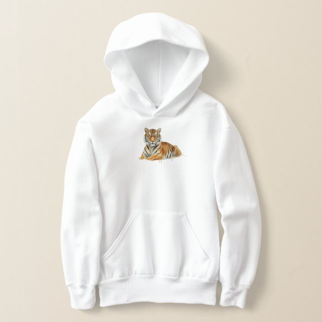 Watercolor Tiger Illustration – Majestic Wildlife  Hoodie (Ablage )