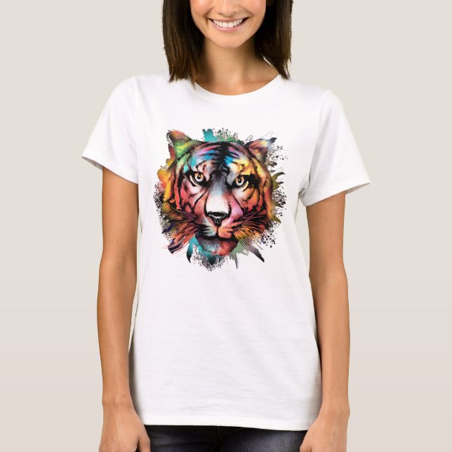 Watercolor Tiger T-Shirt (Vorderseite)